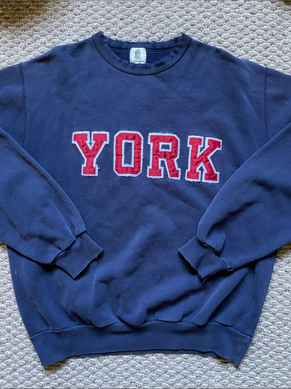 Vintage York University distressed crewneck sweatshirt